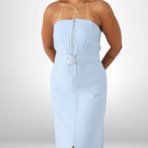 Vestido alfaiataria tomara que caia